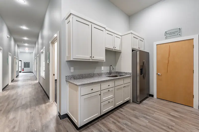 Shared kitchenette off the main hall