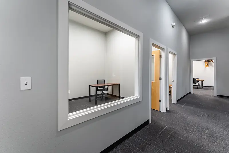 Suite 131: office with an interior window