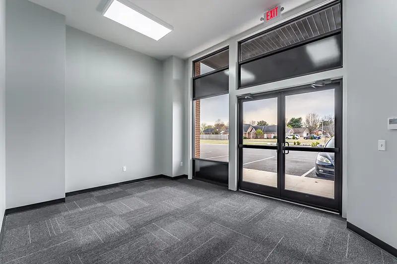 Suite 137: private glass entrance from the front lot